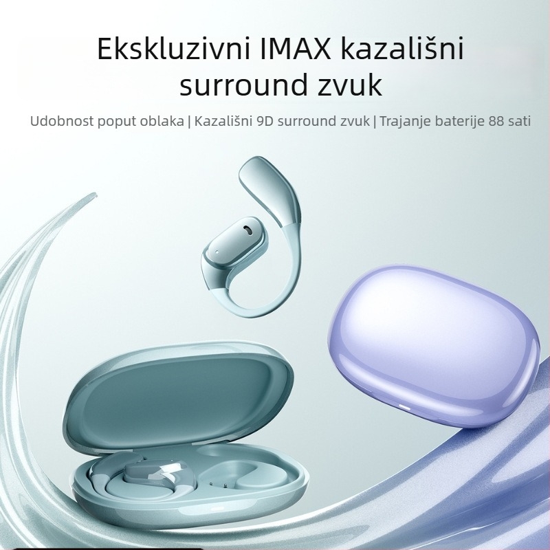 Bežične slušalice otvorenog dizajna, udobne za cijeli dan, bogat zvuk, dugotrajna baterija, bez koštane kondukcije, Bluetooth 5.4, sportski stil, IPX5