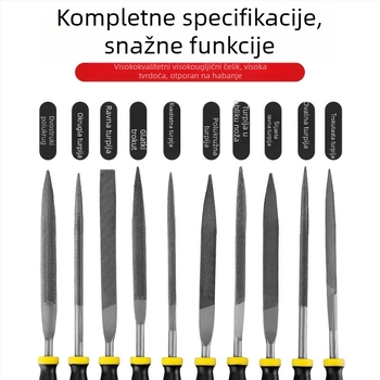 Set različitih pilnika za drvarstvo – mali ručni pilnici i alati za poliranje