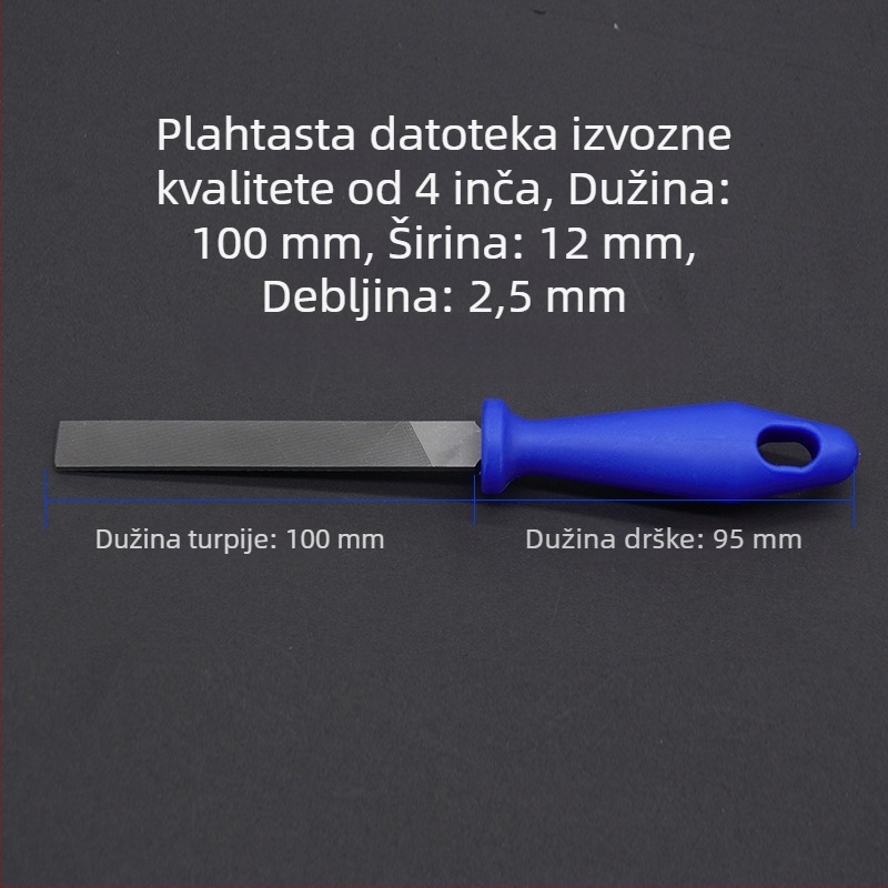 9P1E 4-inčni mali fajl set: T12 visoko ugljični čelik, ploski fajl (grubi/srednji/fini zubi), polukružni fajl (grubi/srednji/fini zubi) i trokutasti fajl za izradu nakita i obradu drva