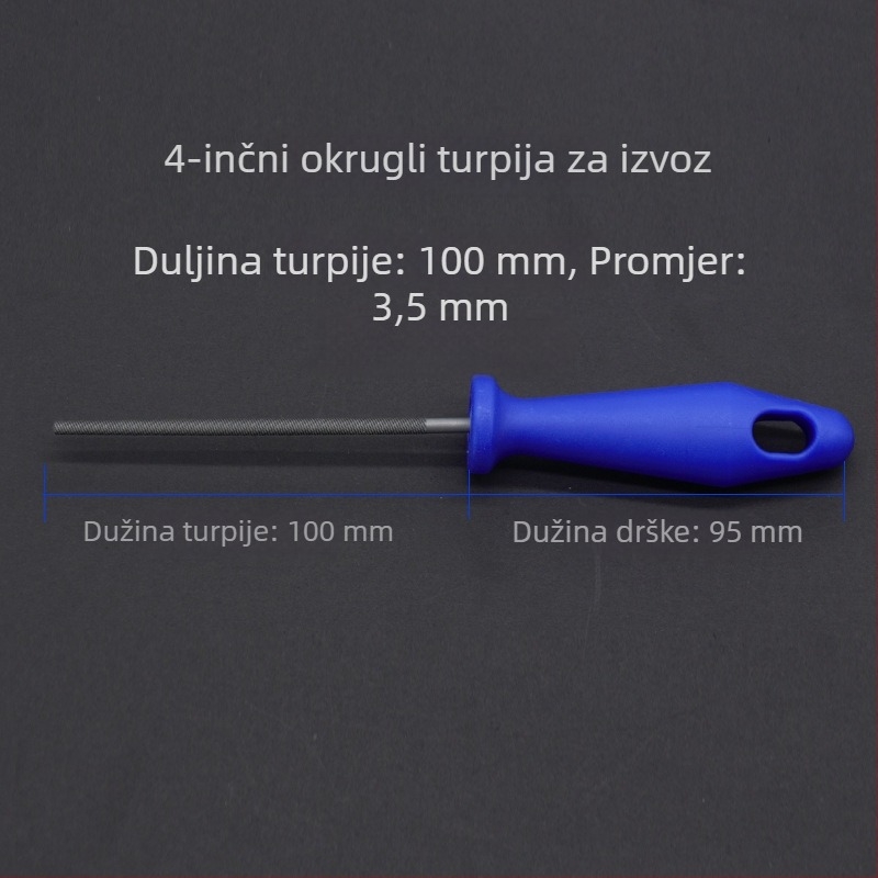 9P1E 4-inčni mali fajl set: T12 visoko ugljični čelik, ploski fajl (grubi/srednji/fini zubi), polukružni fajl (grubi/srednji/fini zubi) i trokutasti fajl za izradu nakita i obradu drva