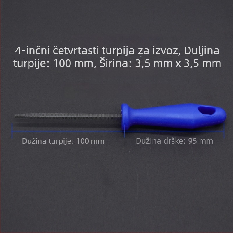 9P1E 4-inčni mali fajl set: T12 visoko ugljični čelik, ploski fajl (grubi/srednji/fini zubi), polukružni fajl (grubi/srednji/fini zubi) i trokutasti fajl za izradu nakita i obradu drva