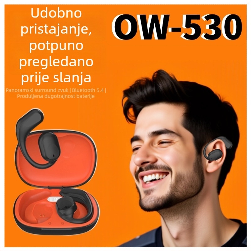 OW-530 Bluetooth slušalice s kostnom provođivanjem, otvorene za uho, iza uha, dugi vijek trajanja, 2024