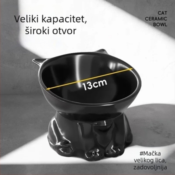 Plastična zdjela za mačke s visokim postoljem, nagnuti rub, zaštita vrata, protiv prosipanja