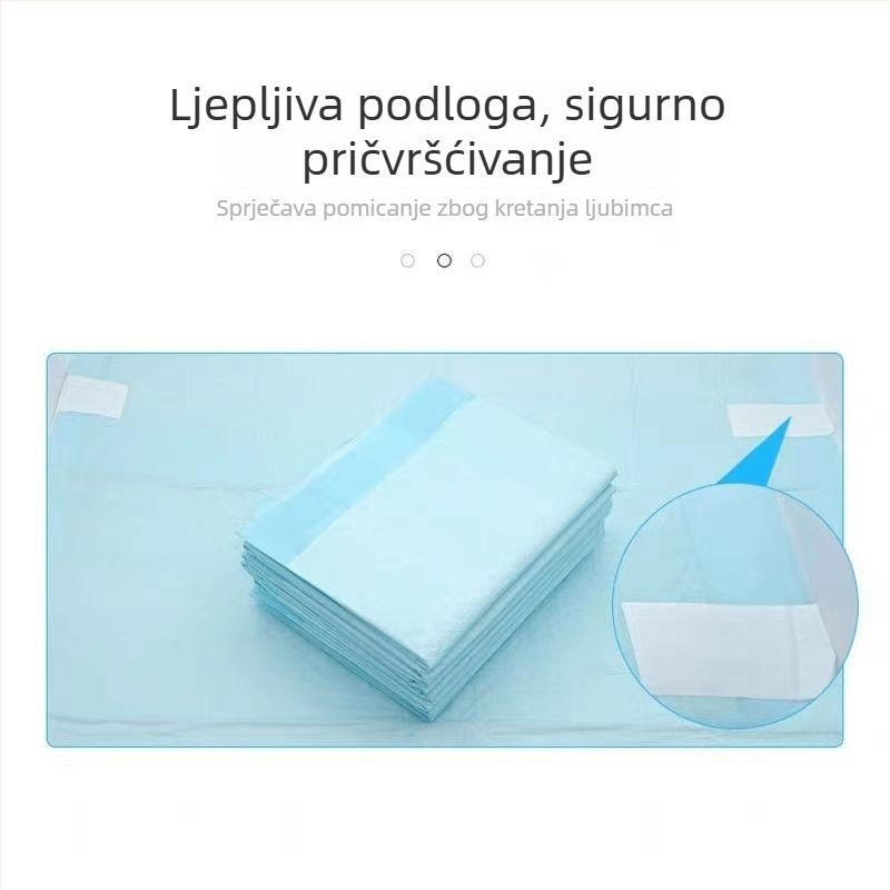 Podloga za trening kućnih ljubimaca sa ljepilom stražnjom stranom, jednokratna upijajuća podloga za pse, debela
