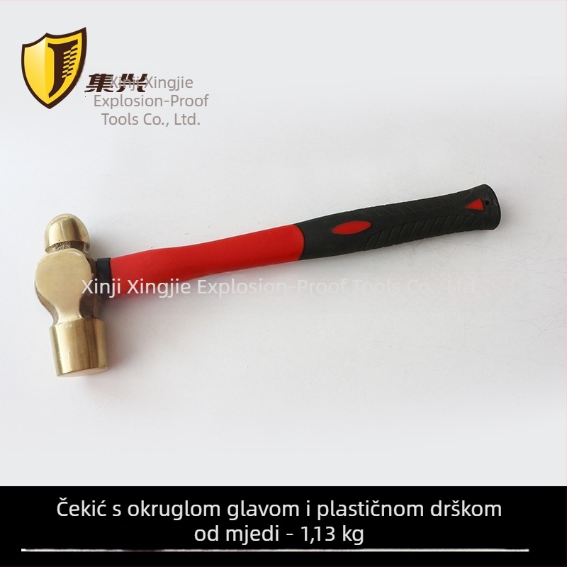 Mesingani čekić s plastičnom drškom, ručni čekić s okruglom glavom, 0,22-1,36 kg