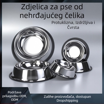 Nehrđajuća čelična zdjela za pse, protuklizna, univerzalna zdjela za mačke i pse, otporna na padove i ugrize