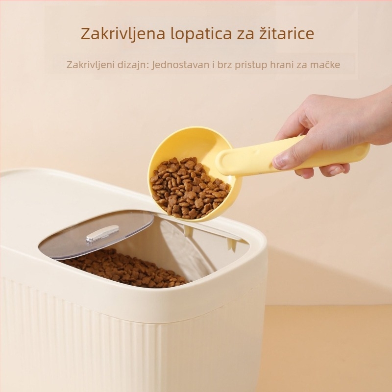 Žlica za hranu mačaka i psa s dugom drškom, mjernom žlicom sa zatvaračem, pribor za hranjenje