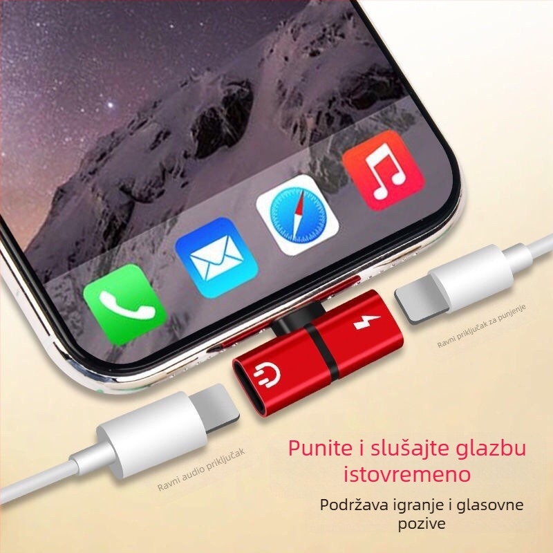2-u-1 audio konverter s dvostrukim Lightning sučeljem za Apple iPhone i iPad