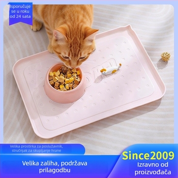 Podložka za hranjenje mačaka, vodootporna i protuklizna, velika podloga za zdjele i tanjure