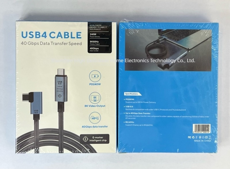 USB4–USB-C kabel za prijenos podataka s dvostrukim krajem, potpuno funkcionalan, 40 Gbps, 8K HD za veliki zaslon