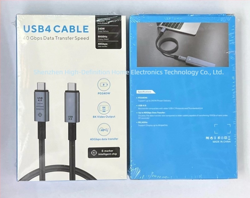 USB4–USB-C kabel za prijenos podataka s dvostrukim krajem, potpuno funkcionalan, 40 Gbps, 8K HD za veliki zaslon