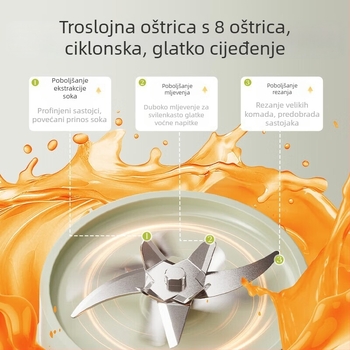 Bear prijenosni kućni sokovnik za voće i povrće, model LLJ-E03U1