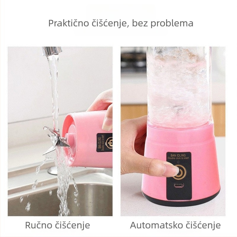 Prijenosni električni sokovnik za voće i povrće, kompaktna centrífugalna šalica, 400 ml kapaciteta, 150 W, 20 001–22 000 rpm, 5+ oštrica, prehrambeni PP, plastično kućište, punjiva baterija