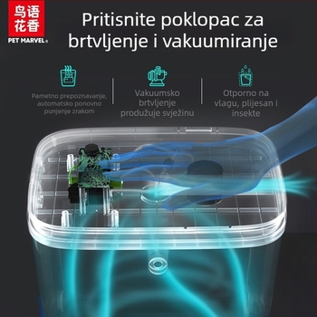 13L vakuumska kutija za hranjenje mačaka i psa, otporna na vlagu, od ABS plastike