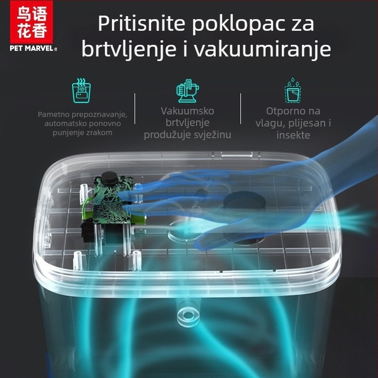 13L vakuumska kutija za hranjenje mačaka i psa, otporna na vlagu, od ABS plastike