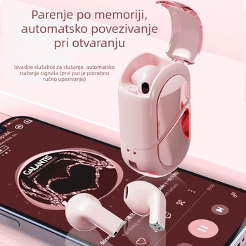 K520 Bluetooth slušalice s rotirajućim srcolikim dizajnom za parove, TWS 5.3, bežične za sport i igre s niskom latencijom