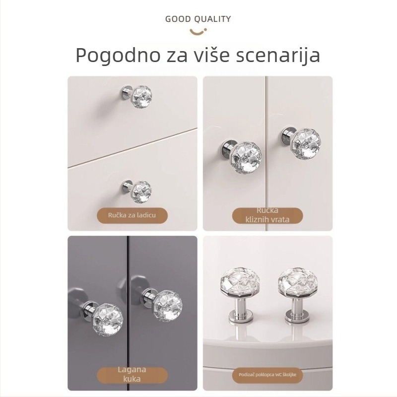 Diamantni gumb za ispiranje WC-a – univerzalni dodatak za spremnik vode, kupaonica, pogodan za duge nokte
