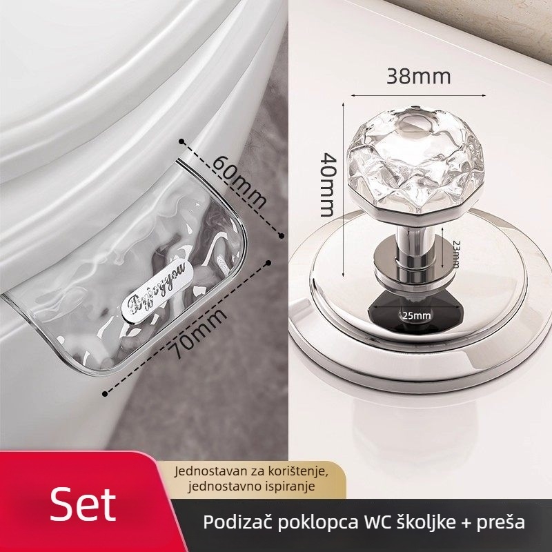 Diamantni gumb za ispiranje WC-a – univerzalni dodatak za spremnik vode, kupaonica, pogodan za duge nokte