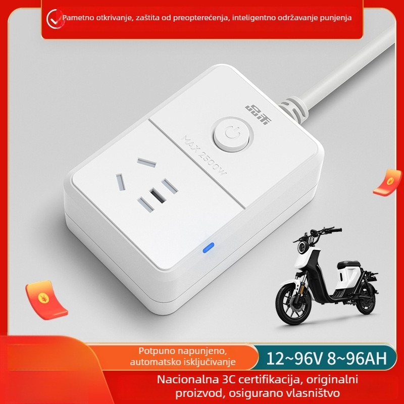 Pinhe zaštita napajanja električnog vozila s automatskim isključivanjem radi sprječavanja preopterećenja, 220V pametni vremenski programirani produžni utikač