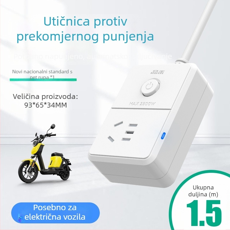 Pinhe zaštita napajanja električnog vozila s automatskim isključivanjem radi sprječavanja preopterećenja, 220V pametni vremenski programirani produžni utikač