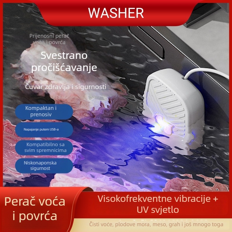 Prijenosni električni stroj za pranje voća i povrća, kućna uporaba, višenamjenski