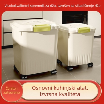 Zatvorena posuda za rižu, kapaciteta 10 L i više – otporna na vlagu i štetne insekte, prehrambeni PP materijal, višestruko skladištenje žitarica, brašna, hrane za mačke i pse