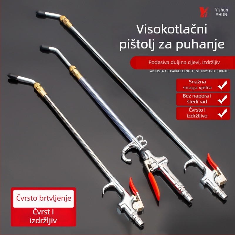 Moćni pneumatski pištolj za čišćenje s produženom mlaznicom za prašinu
