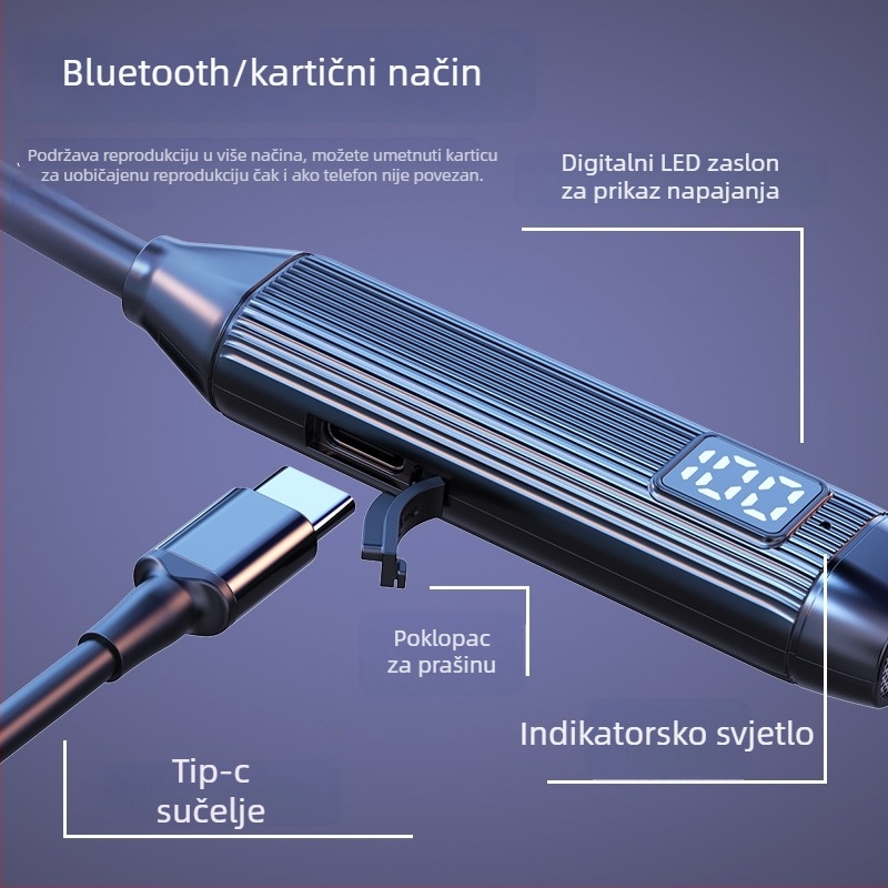 Bluetooth neckband slušalice s 5.3, dugim trajanjem baterije, redukcijom buke, bežične sport‑in‑ear slušalice za Apple i Android