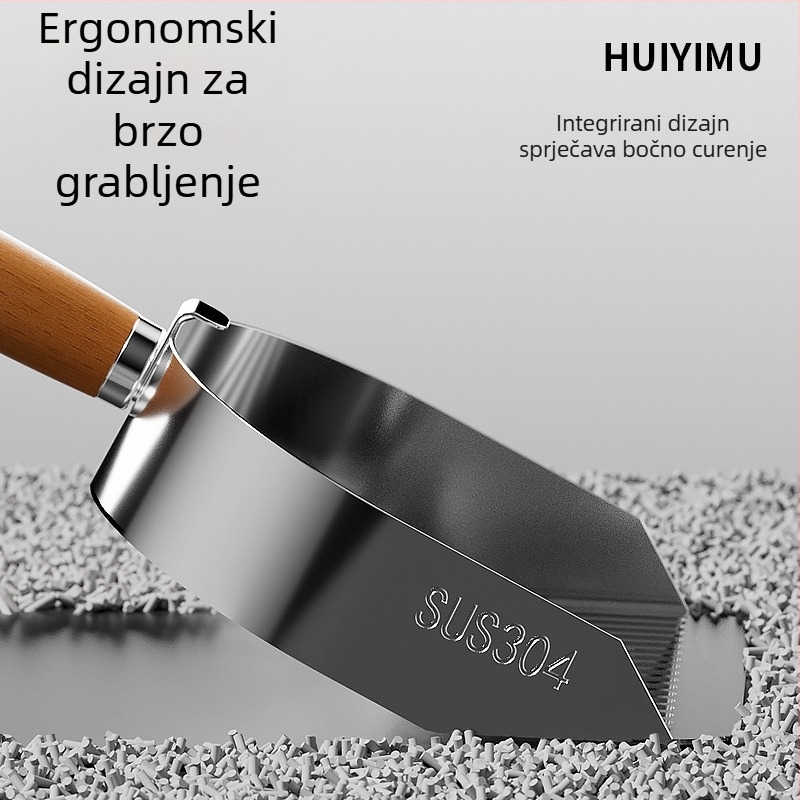 Lopatica od nehrđajućeg čelika za mačji toalet, dvostruka namjena, s finom mrežicom