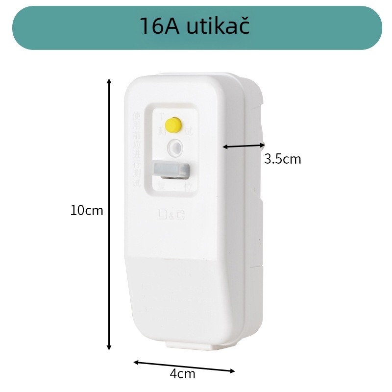 Prekidač utičnica s zaštitom od curenja za bojler, klima uređaj i električnu slavinu