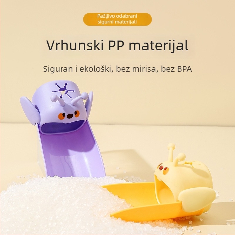 Produživač slavine za djecu i bebe s dugim silikonim izlazom, crtani vodeni vodič i zaštita od prskanja