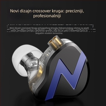 Žične slušalice s kukom za uho, 6 drivera, za gaming, glazbu, Hi‑Fi i livestreaming