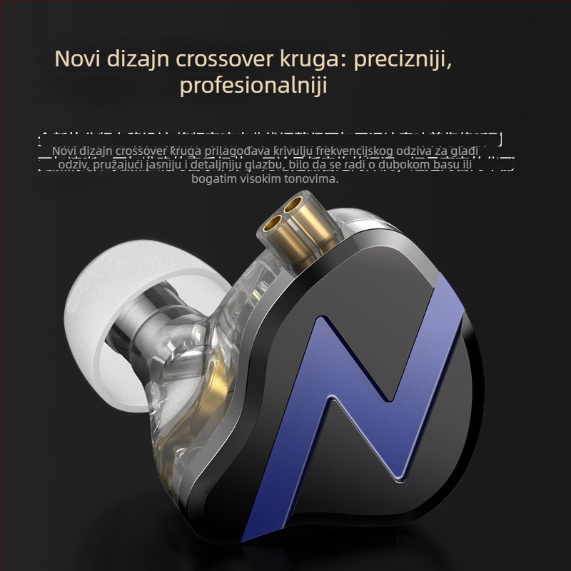 Žične slušalice s kukom za uho, 6 drivera, za gaming, glazbu, Hi‑Fi i livestreaming