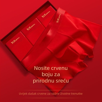 Muške pamukaste bokserice s antibakterijskom zaštitom i prozračnom tkaninom, crvene