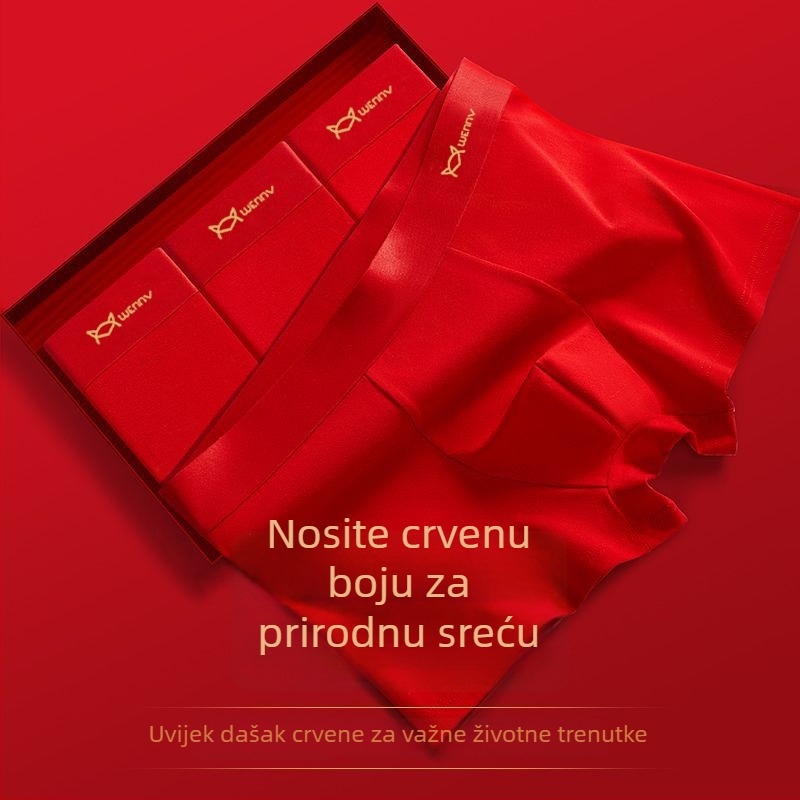Muške pamukaste bokserice s antibakterijskom zaštitom i prozračnom tkaninom, crvene