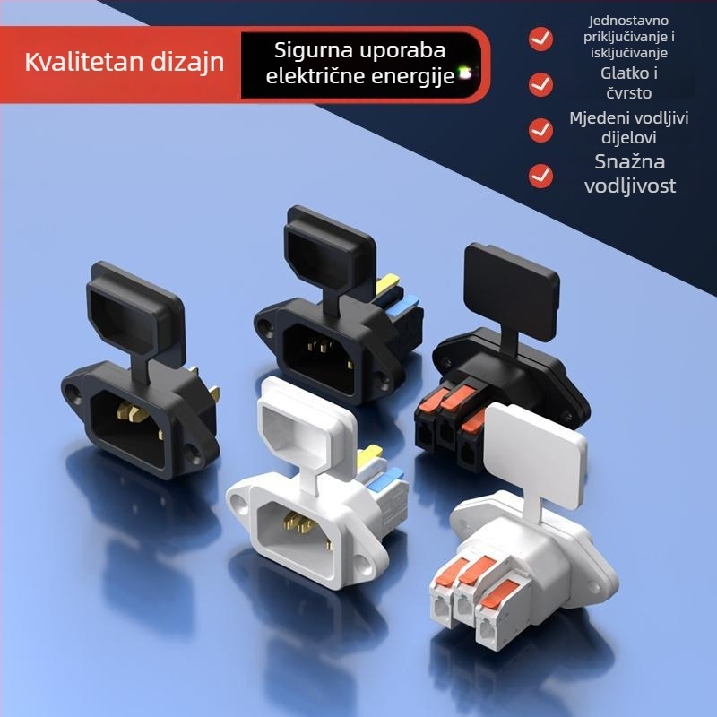 Brza spojna utičnica s poklopcem za prašinu, bez zavarivanja, muški kontakt, brzo napajanje, navojni otvor s poklopcem za prašinu