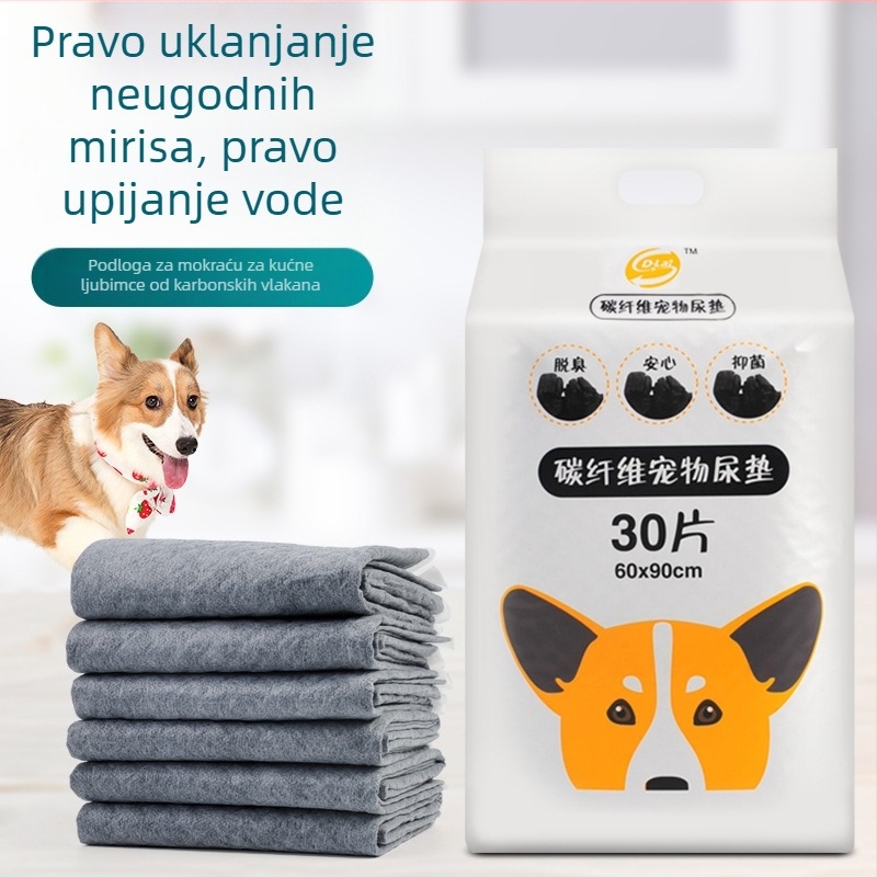 Jednokratne podloge za obuku psa, 100 komada, deblje, s vlaknima bambusovog aktivnog ugljena za neutralizaciju mirisa