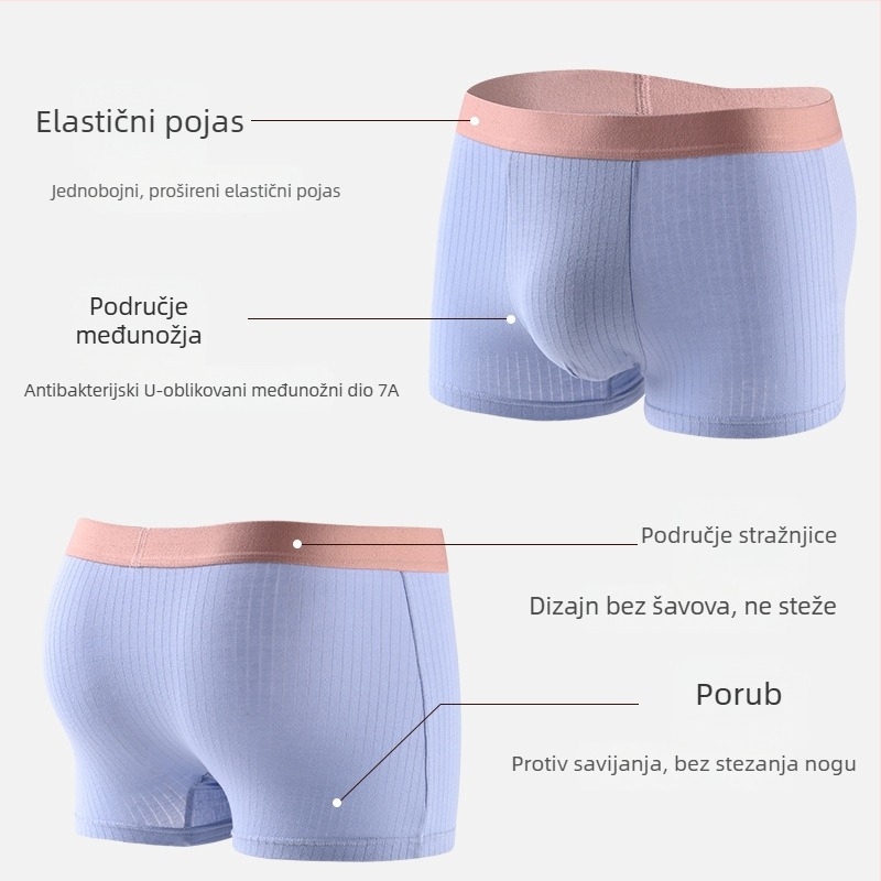Jesen-zimske muške bokserice od 100% pamuka, velike veličine, antibakterijska prepona, udobne i prozračne, srednja visina struka, za tinejdžere