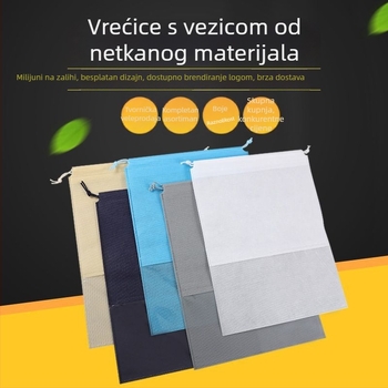 Šarena vrećica za cipele od netkanog materijala sa dvostrukim šnurnim zatvaranjem i mogućnošću tiska logotipa