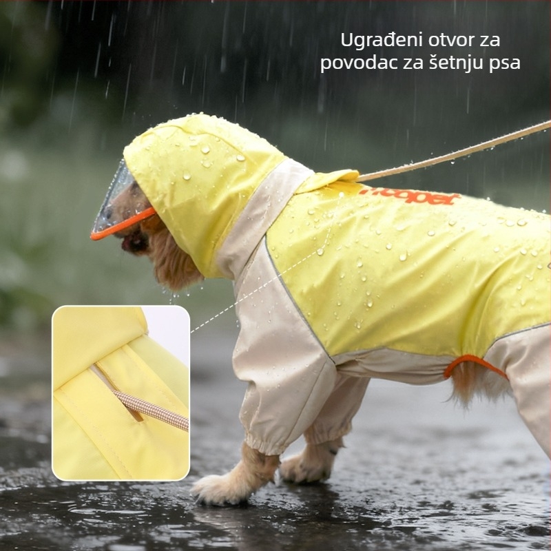 Huayuan Hoopet kišni kaput za pse srednje i velike veličine, potpuno pokrivanje tijela, vodootporan i otporan na prljavštinu