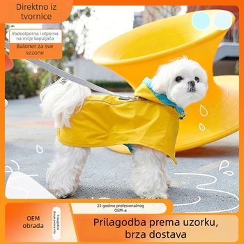 Jakna za pse malih veličina, sve sezone, kapucnasti kaput bez rukava, zaštita trbuha, vodootporna, otporna na prljavštinu, s priključkom za povodac