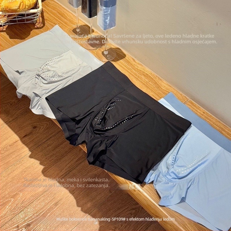 Poklon kutija za muškarce: bokserice Ice Oxygen s hlađenjem, visoka elastičnost, prozračna Ice Silk boxerice