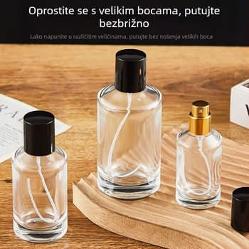 30 ml prozirna staklena bočica za parfem s klik kapom, automobilni parfem, bočica za sprej s pritiskom, prazna bočica za uzorke