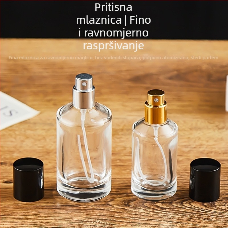 30 ml prozirna staklena bočica za parfem s klik kapom, automobilni parfem, bočica za sprej s pritiskom, prazna bočica za uzorke