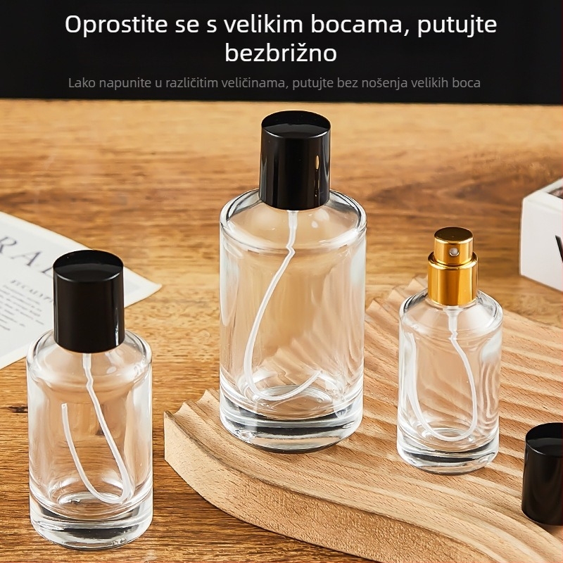 30 ml prozirna staklena bočica za parfem s klik kapom, automobilni parfem, bočica za sprej s pritiskom, prazna bočica za uzorke