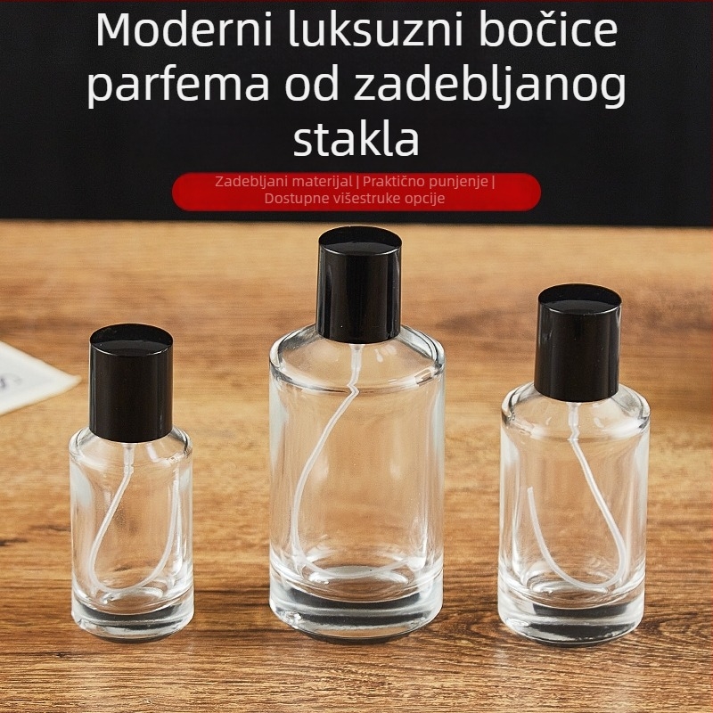 30 ml prozirna staklena bočica za parfem s klik kapom, automobilni parfem, bočica za sprej s pritiskom, prazna bočica za uzorke