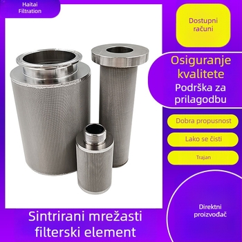 Filtrirani element od nehrđajućeg čelika s sinteriranim mrežastim filterom za filtriranje zraka u hidraulnim uljima i brodskoj industrijskoj opremi, višeslojna filtracija.