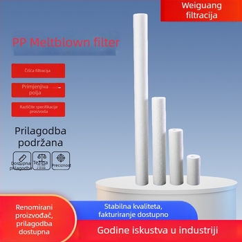 Melt-blown PP filter element za uređaje za pročišćavanje vode, dostupne veličine 5, 10, 20 i 40 inča, dug životni vijek; otporan na alkalne, kiseline i toplinu