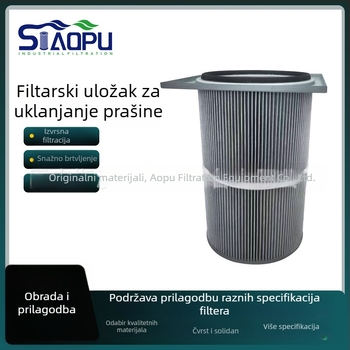 Antistatički filter prašine – kartridž 370×370, tip prirubnice, kvadratni držač, poliestersko vlakno