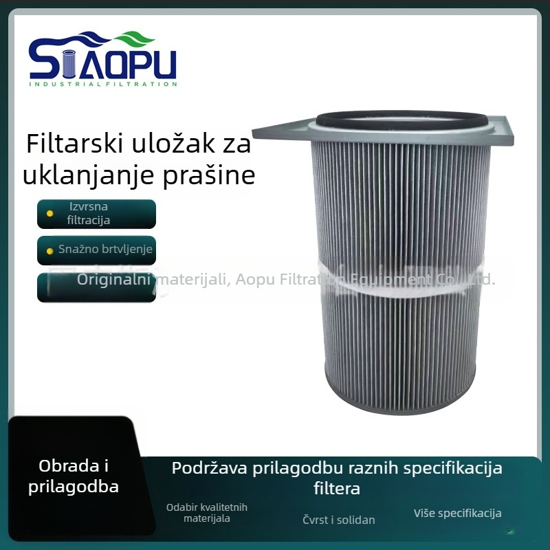 Antistatički filter prašine – kartridž 370×370, tip prirubnice, kvadratni držač, poliestersko vlakno